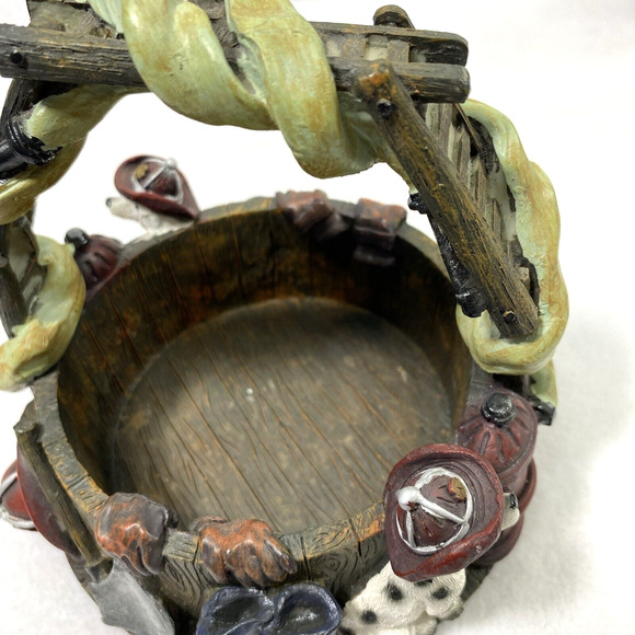 Decorative‎ Firehouse Dalmation Fireman Ladder Hose Basket w/ Handle Home Decor - Picture 5 of 9